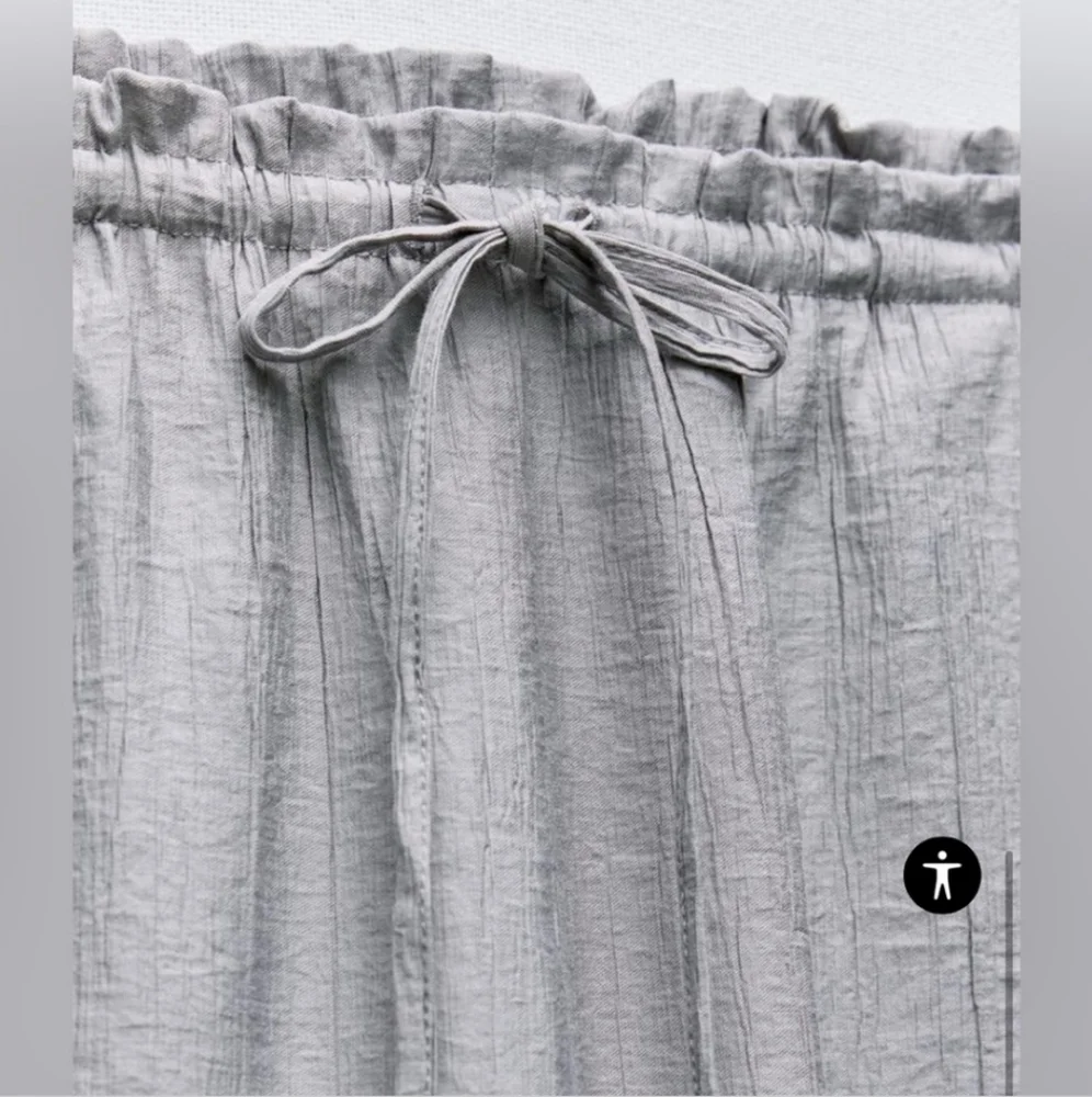 Zara Wide Leg Pants Grey Size M